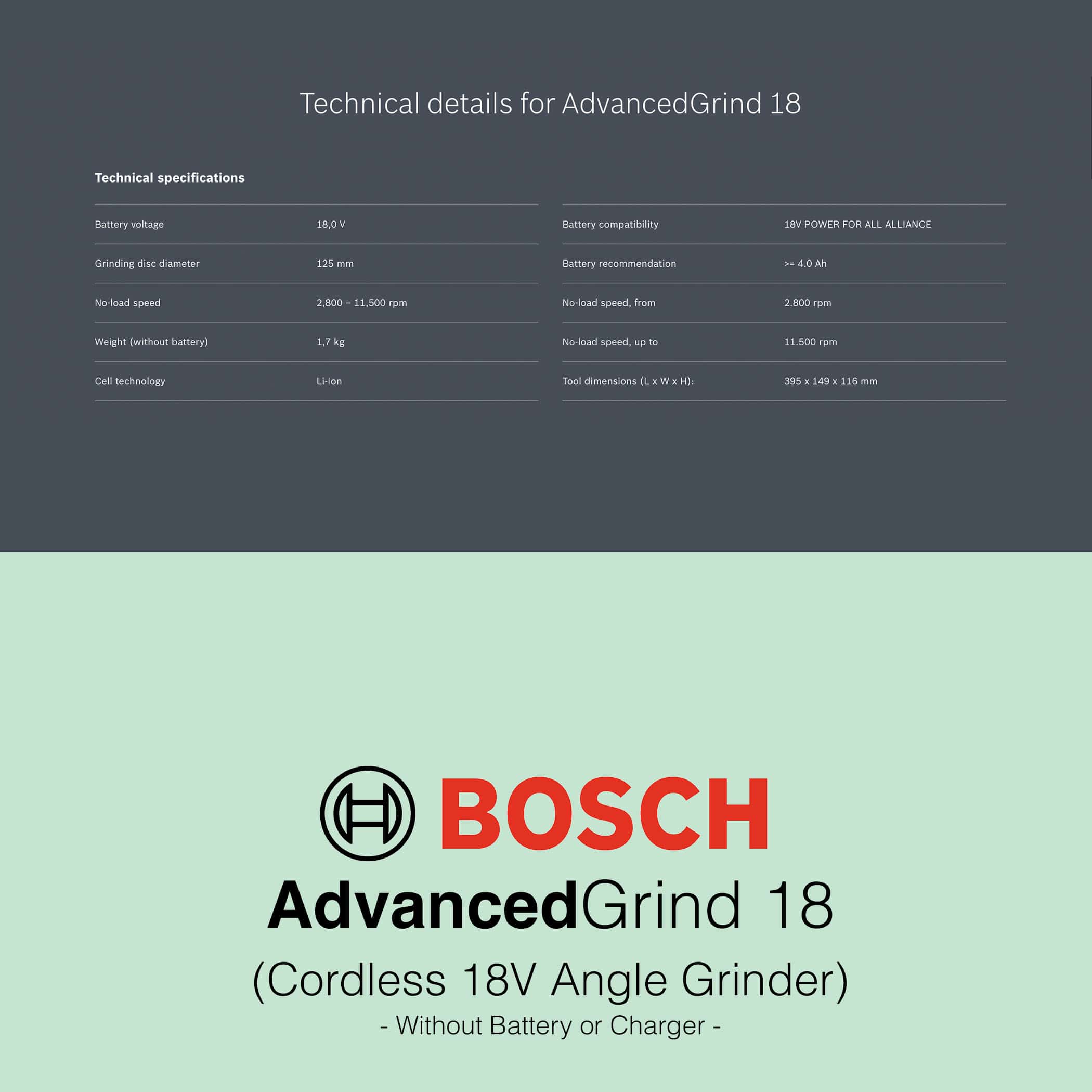 Bosch AdvancedGrind 18 - Cordless Angle Grinder - Image 12