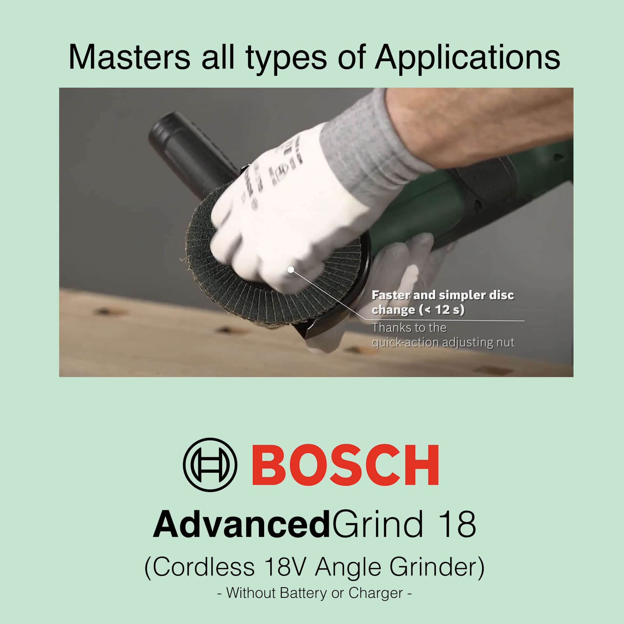 Bosch AdvancedGrind 18 - Cordless Angle Grinder - Image 7