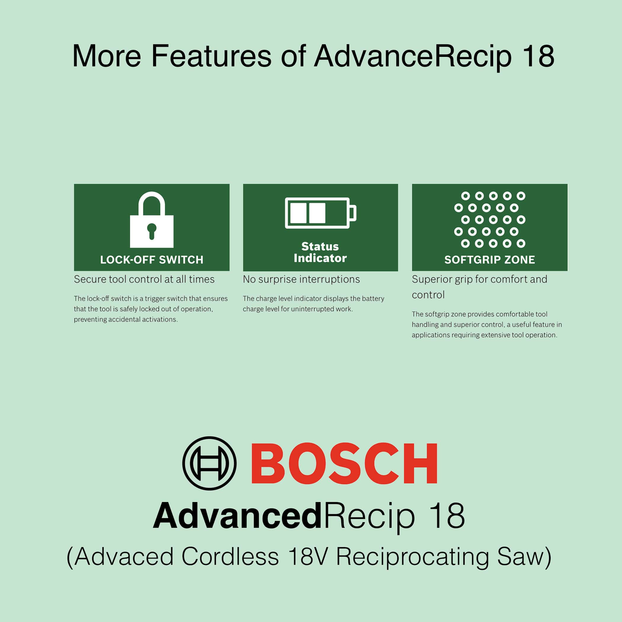 Bosch AdvancedRecip 18 - Cordless Reciprocating Saw - Image 10