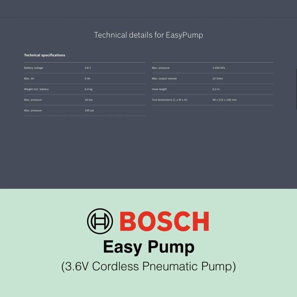Bosch EasyPump - Cordless Pneumatic Pump