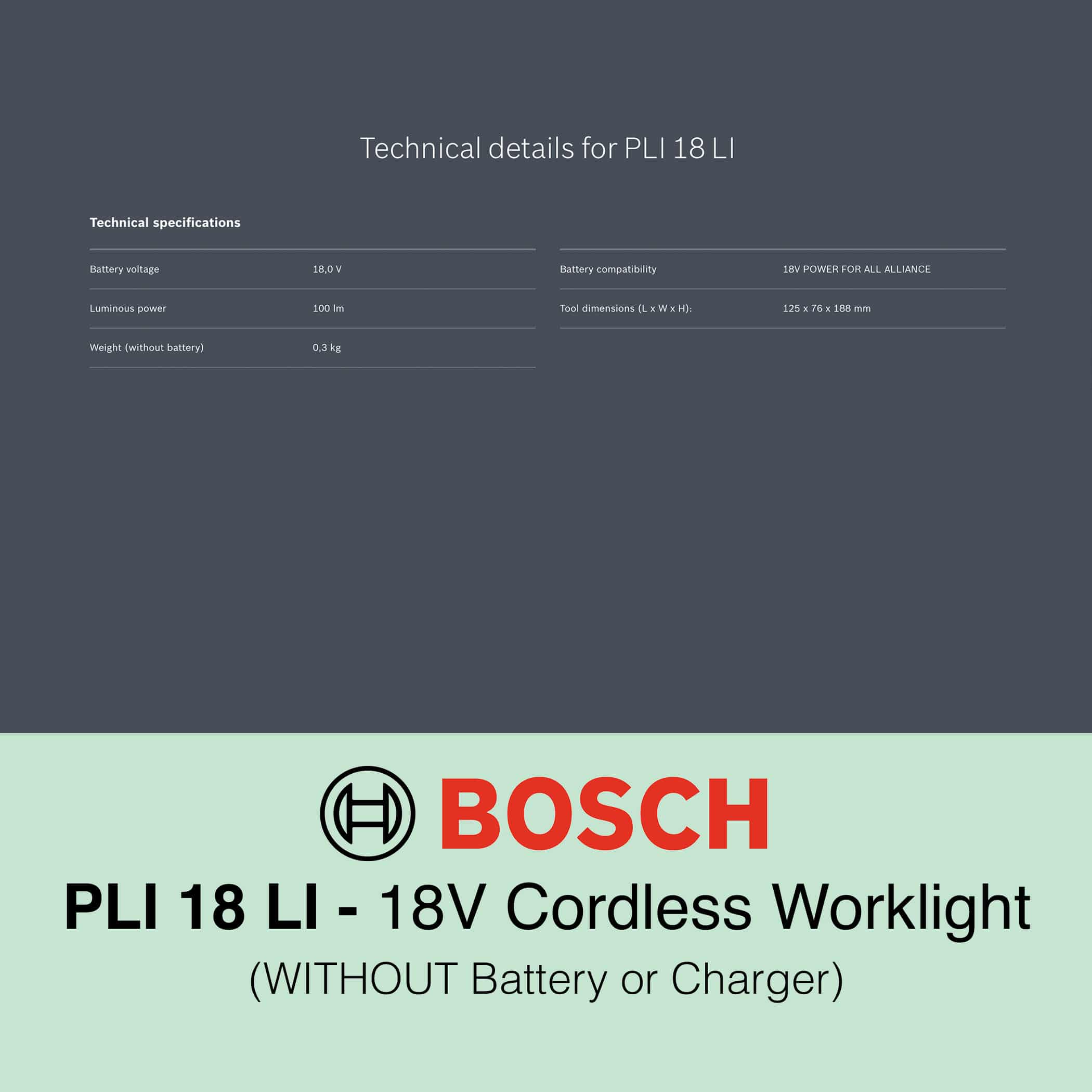 Bosch PLI 18 LI 18V Cordless Worklight - Image 6