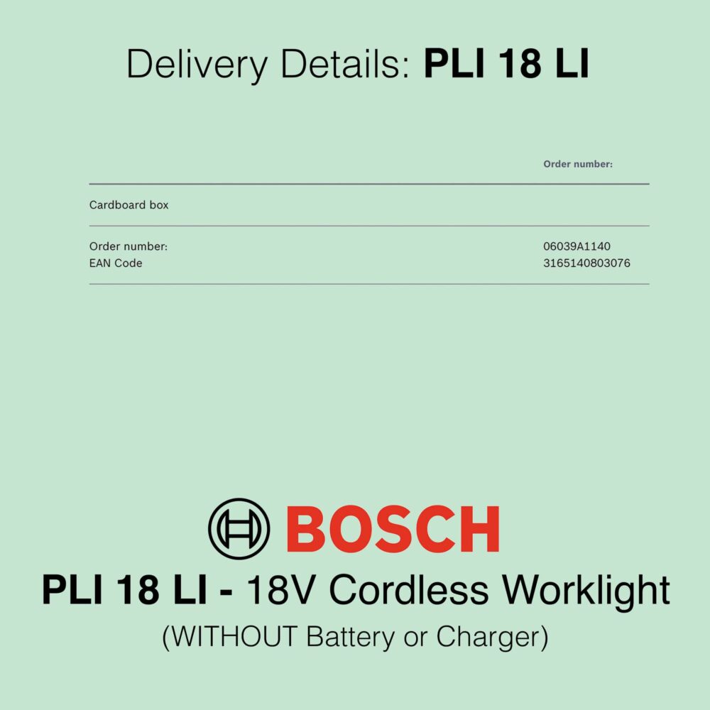 Bosch PLI 18 LI 18V Cordless Worklight