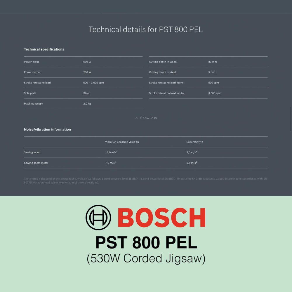 Bosch PST 800 PEL - Corded Jigsaw
