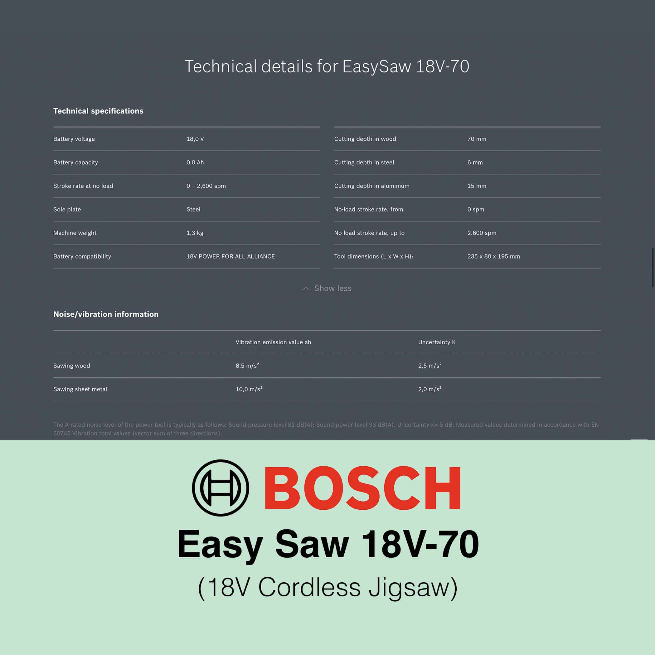 Bosch EasySaw 18V-70 - Cordless Jigsaw - Image 15