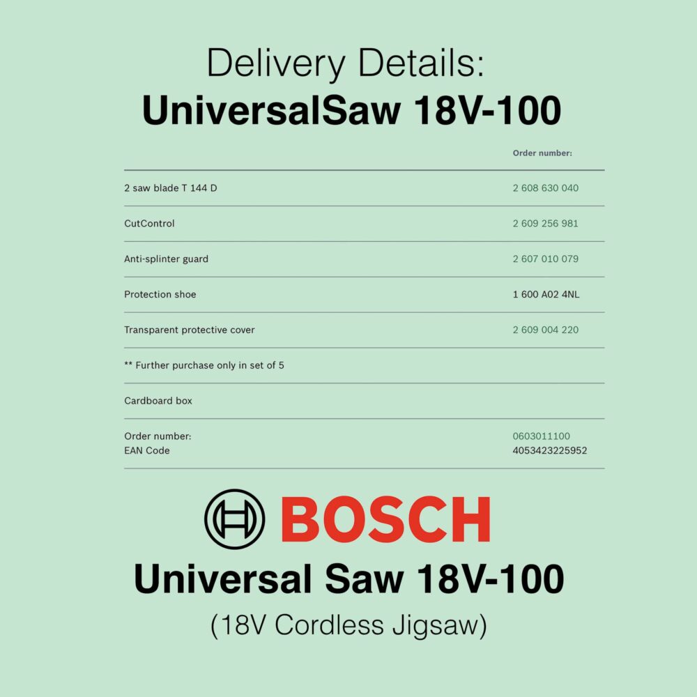 Bosch UniversalSaw 18V-100 - Cordless Jigsaw