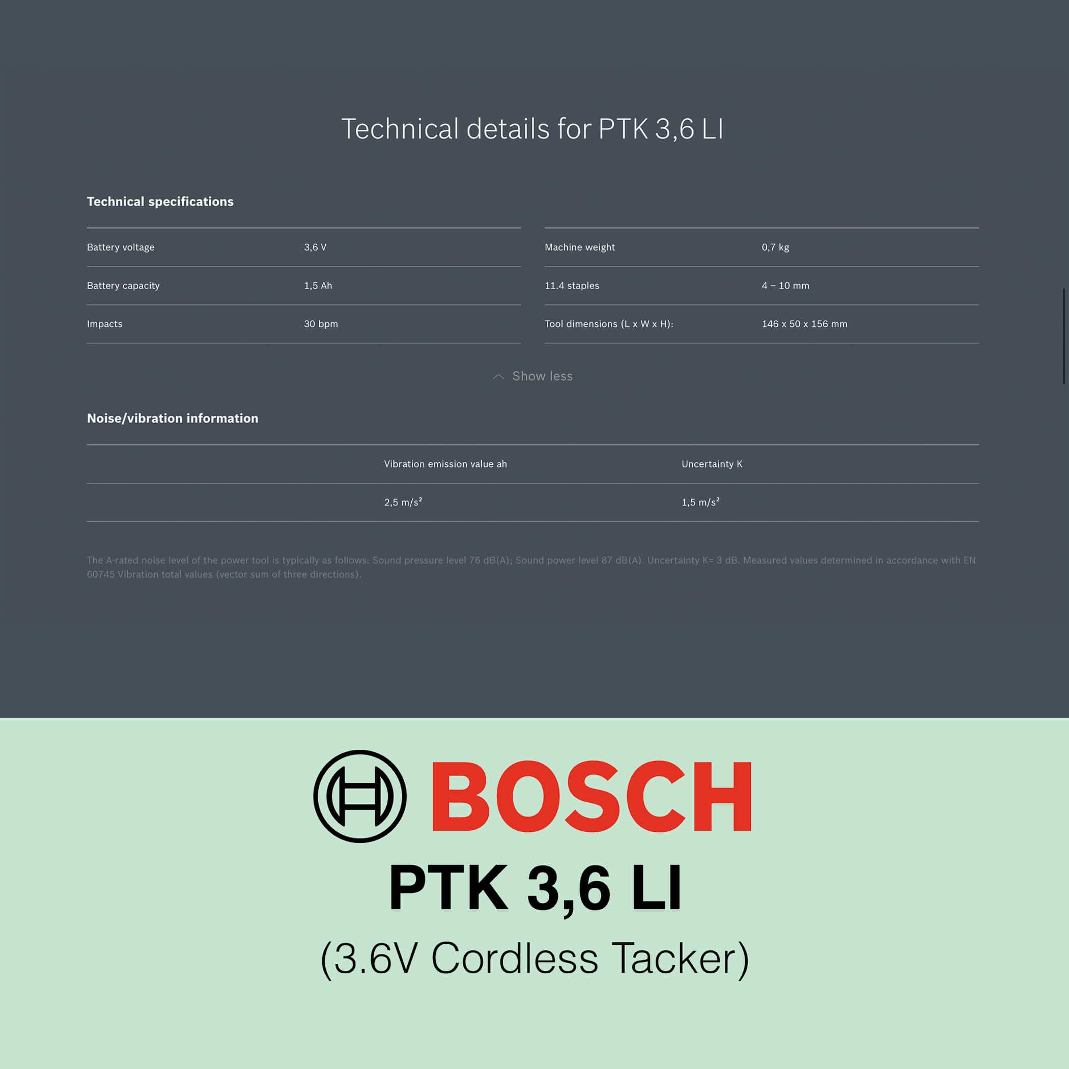 Bosch PTK 3.6 LI - Cordless Tacker - Image 10