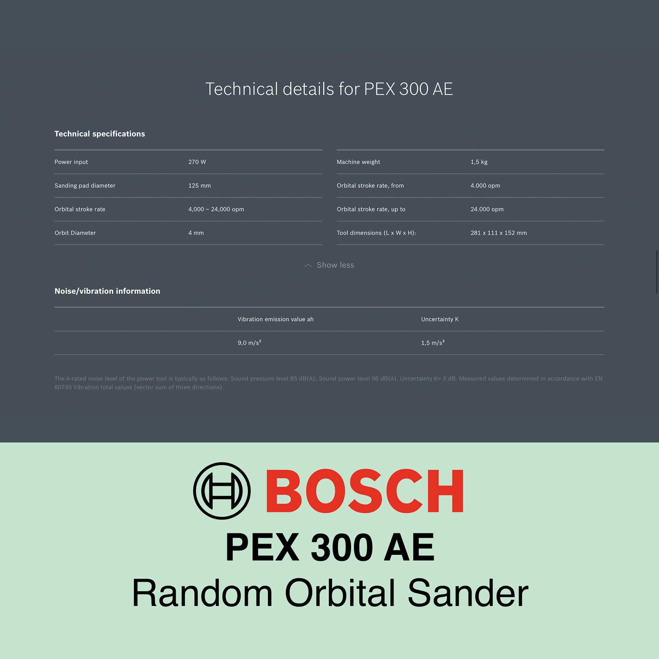 Bosch PEX 300 AE - Corded Random Orbital Sander - Image 13