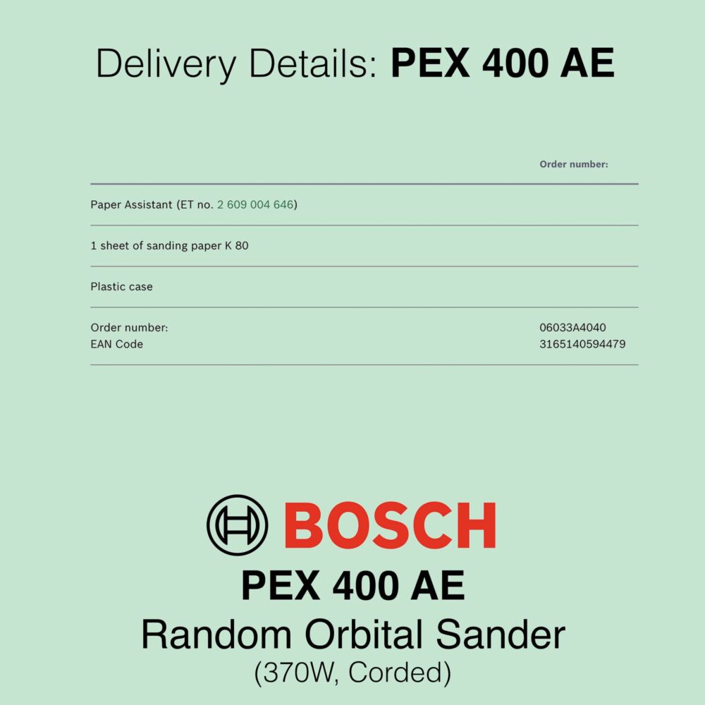 Bosch PEX 400 AE - Corded Orbital Sander