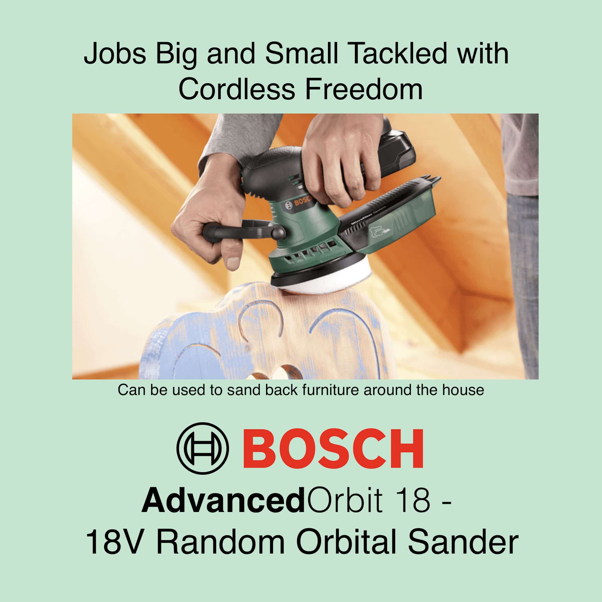 Bosch AdvancedOrbit 18 - Cordless Orbital Sander - Image 3