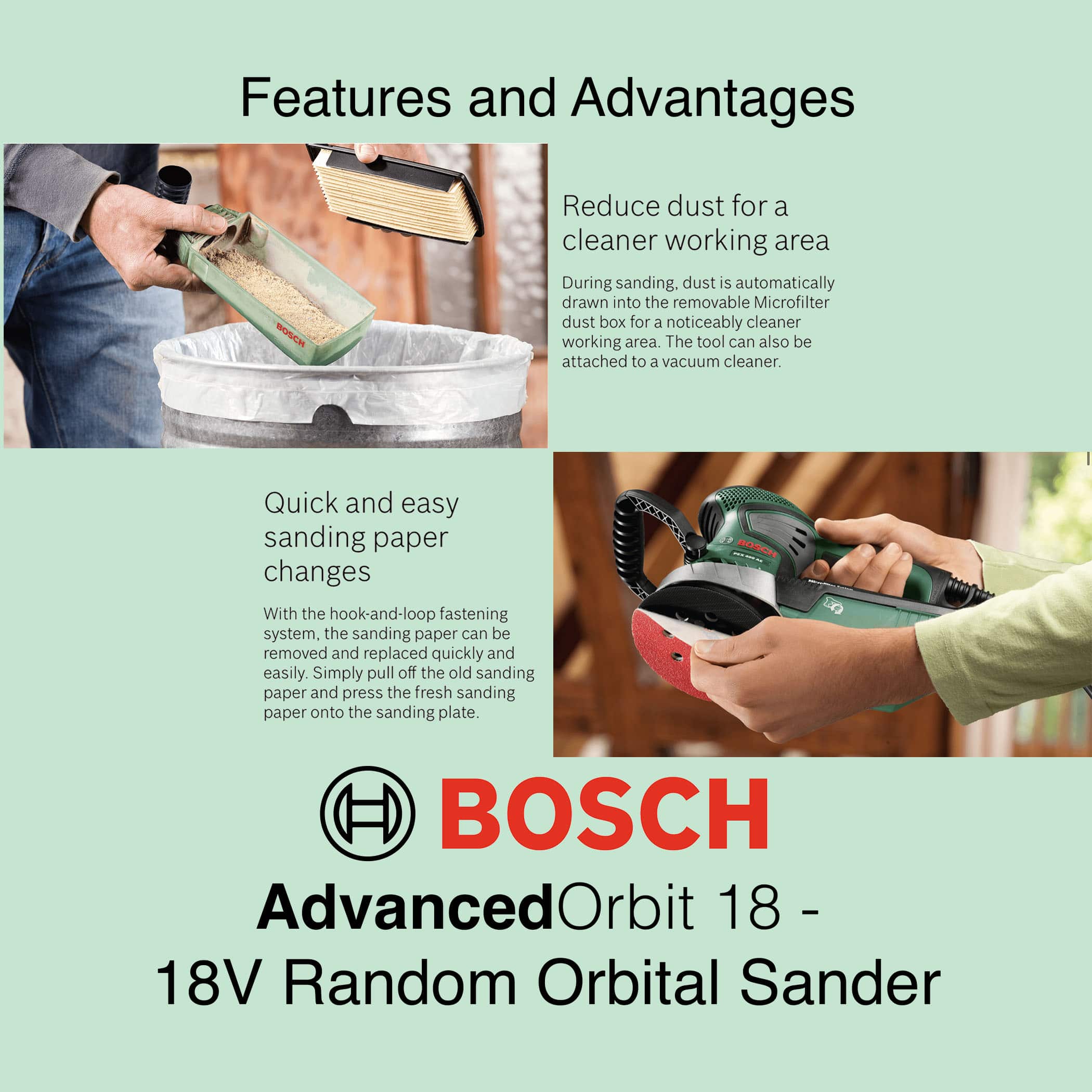 Bosch AdvancedOrbit 18 - Cordless Orbital Sander - Image 11