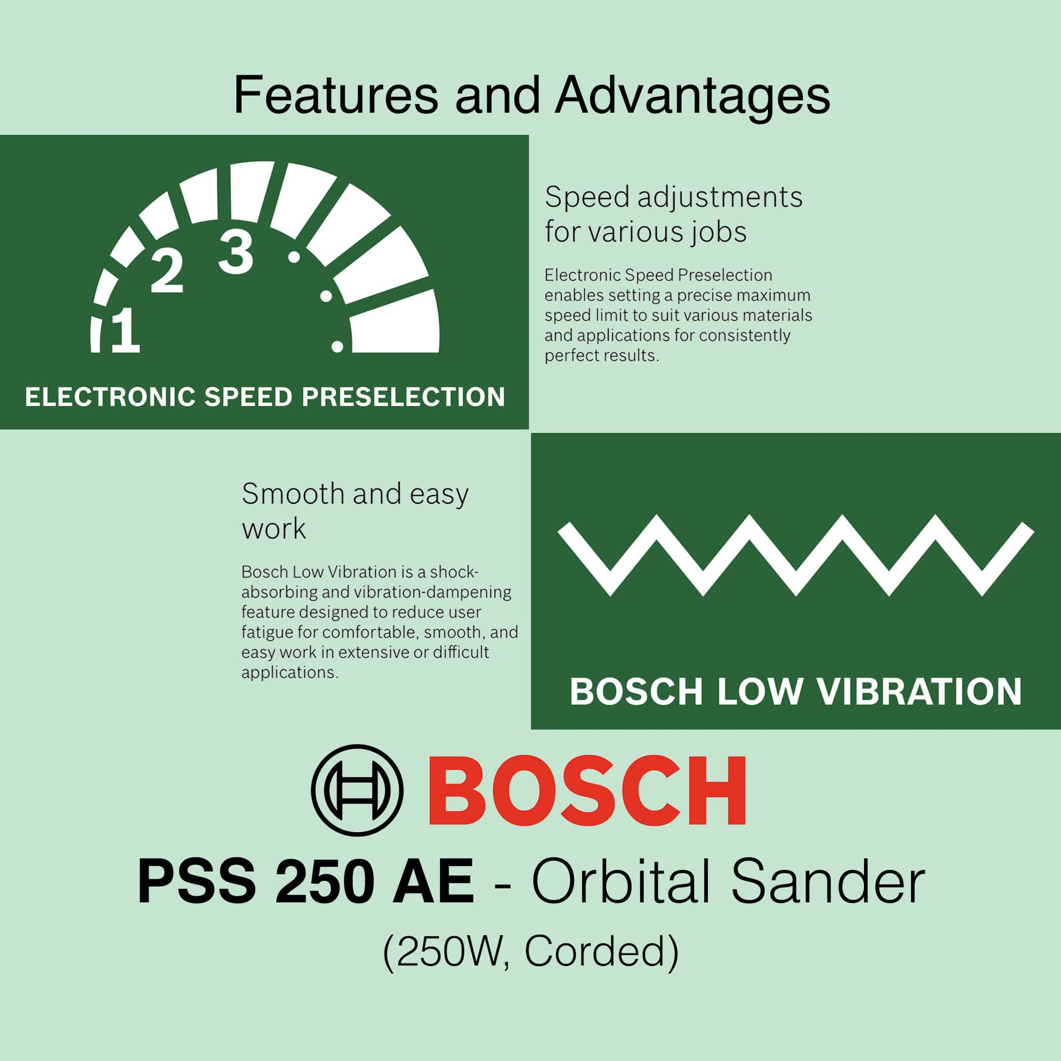 Bosch PSS 250 AE - Corded Orbital Sander - Image 7