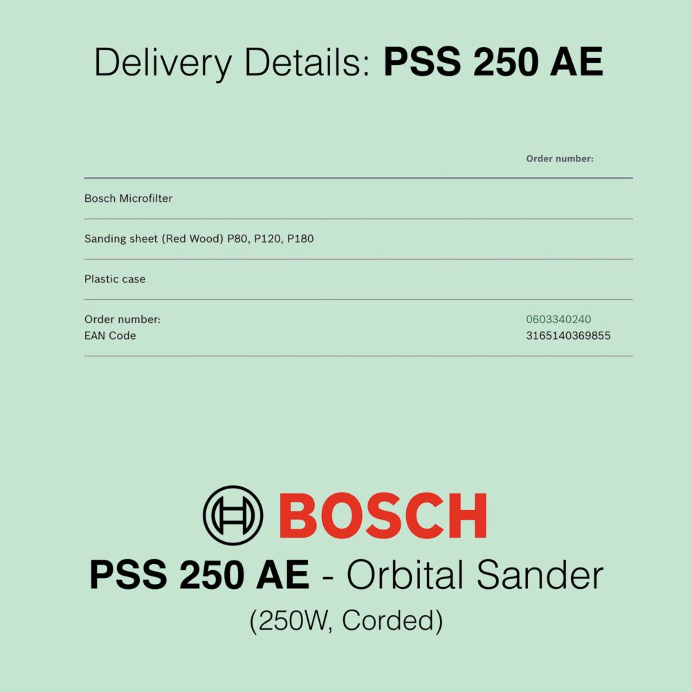 Bosch PSS 250 AE - Corded Orbital Sander