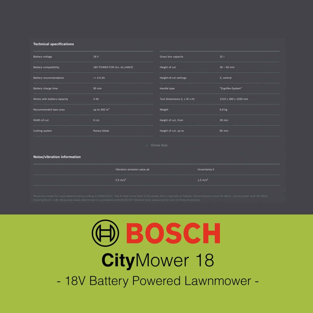 Bosch CityMower 18 - Lawn Mower
