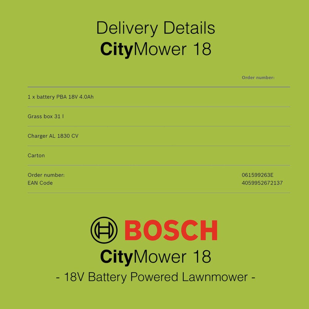 Bosch CityMower 18 - Lawn Mower