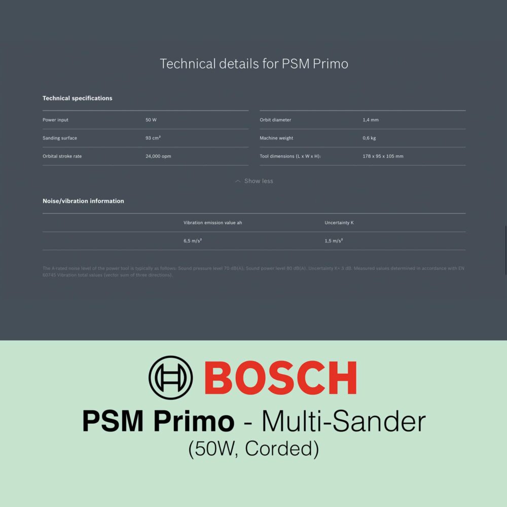 Bosch PSM Primo - Corded Multi Sander
