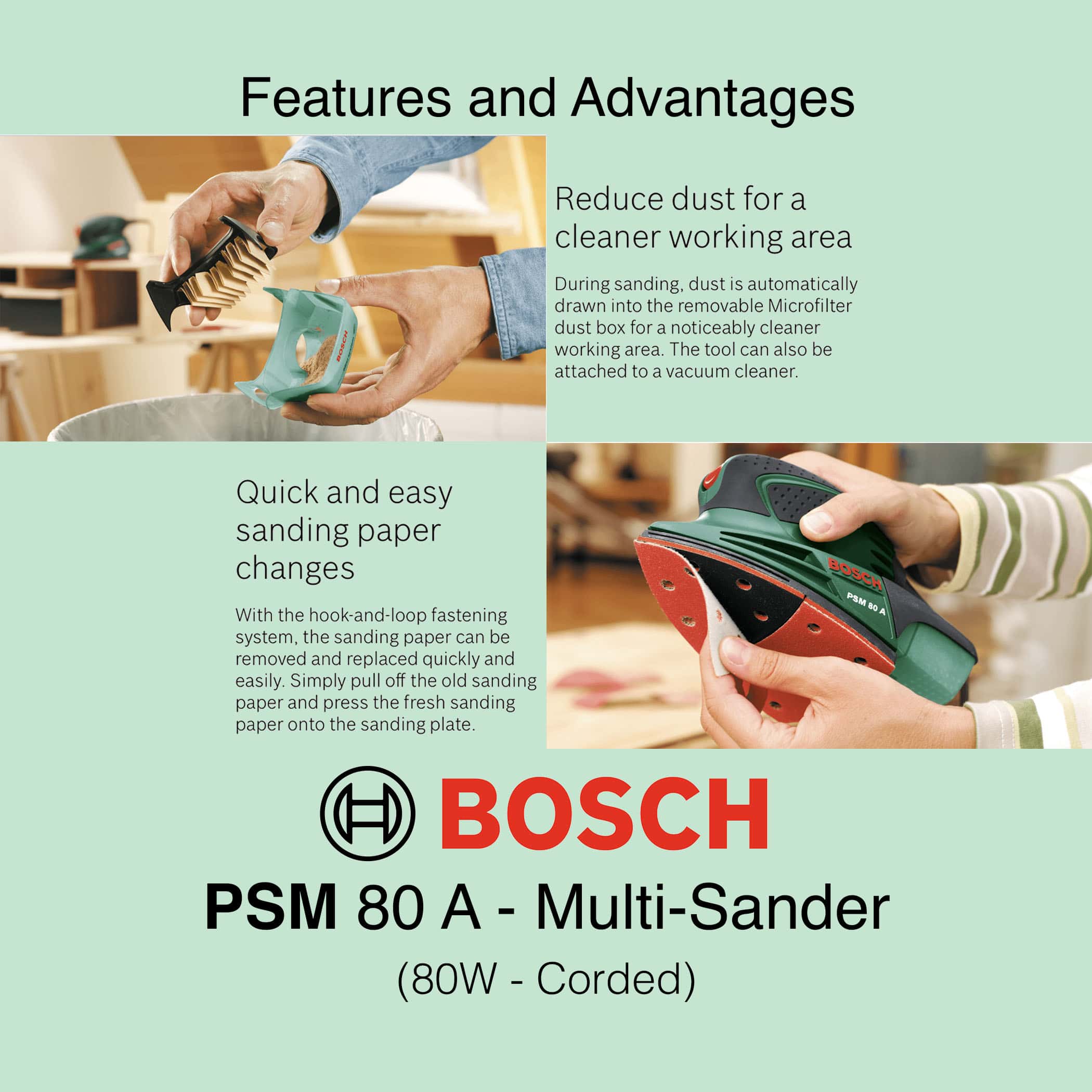Bosch PSM 80 A - Corded Multi Sander - Image 8