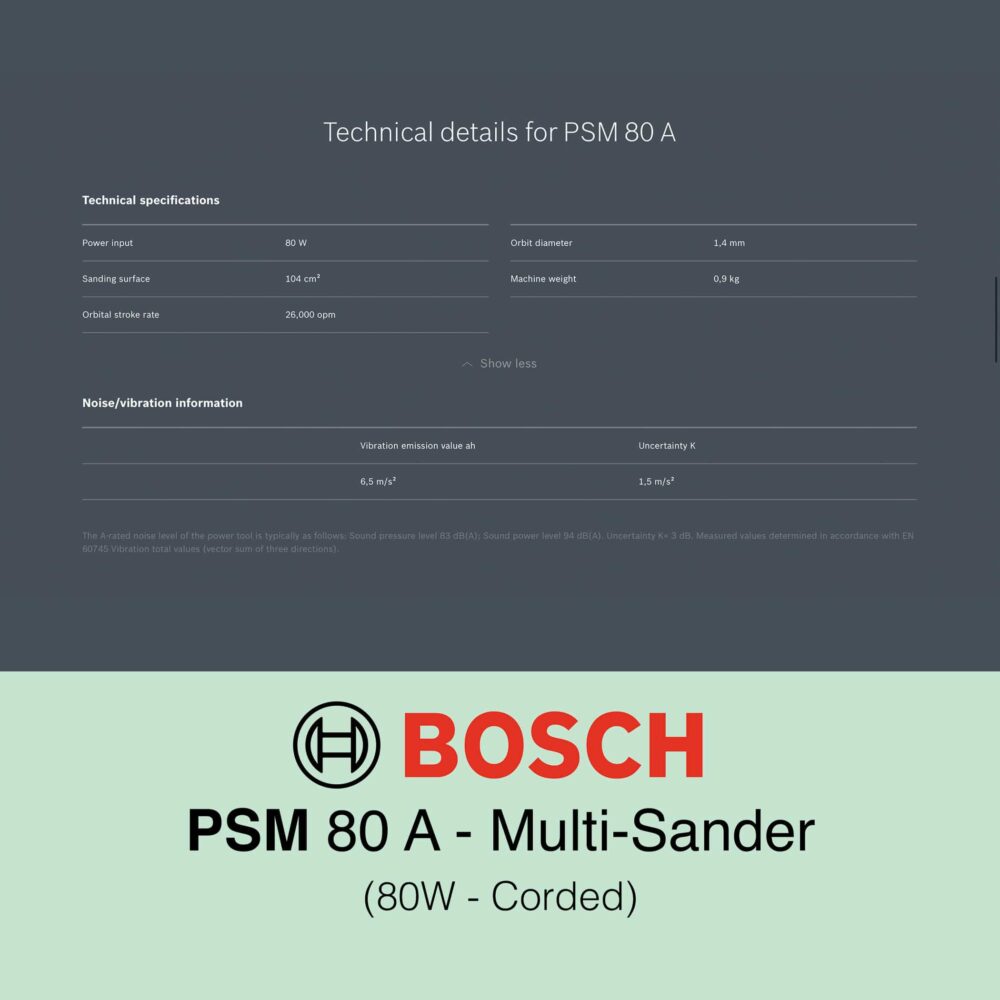 Bosch PSM 80 A - Corded Multi Sander