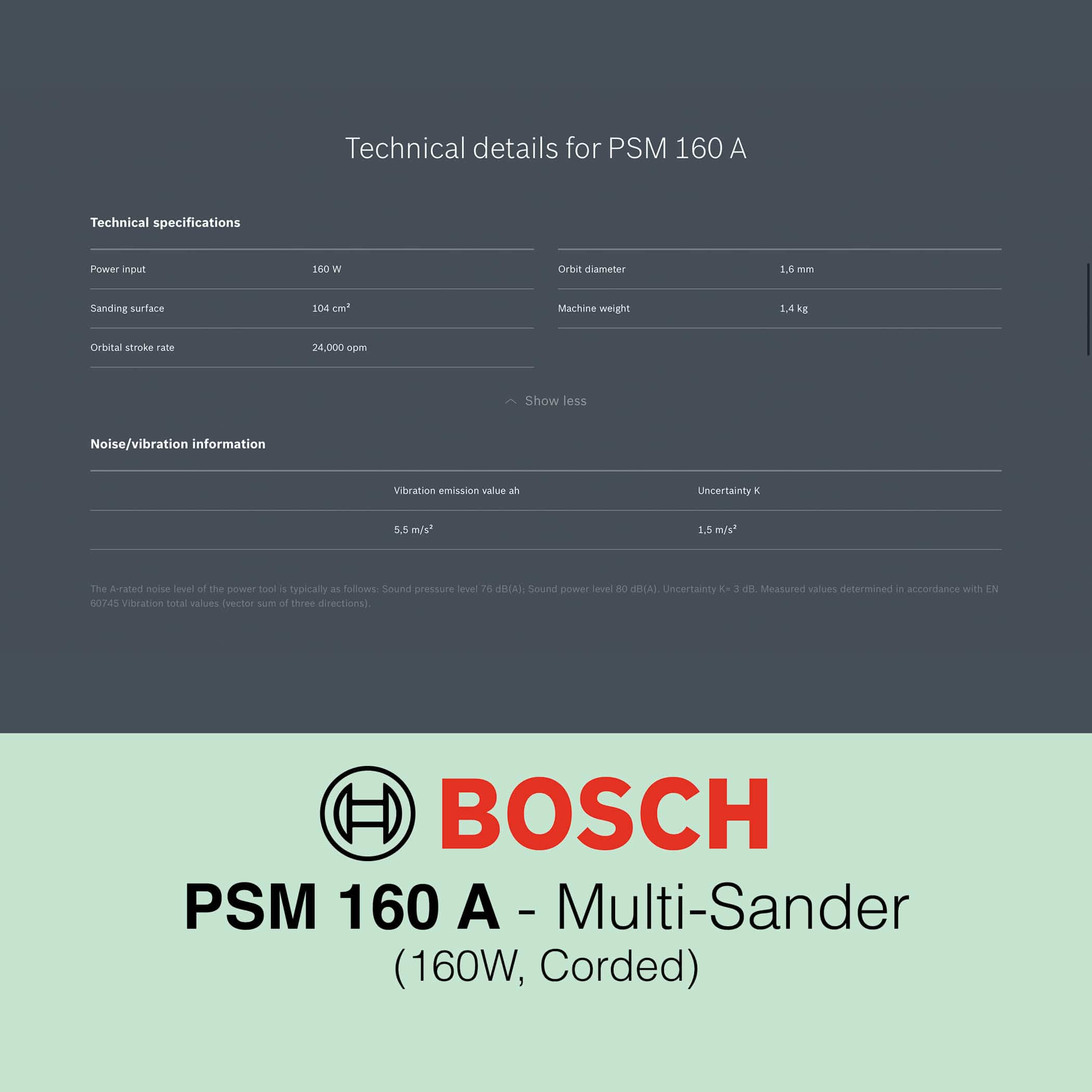 Bosch PSM 160 A - Corded Multi Sander - Image 9