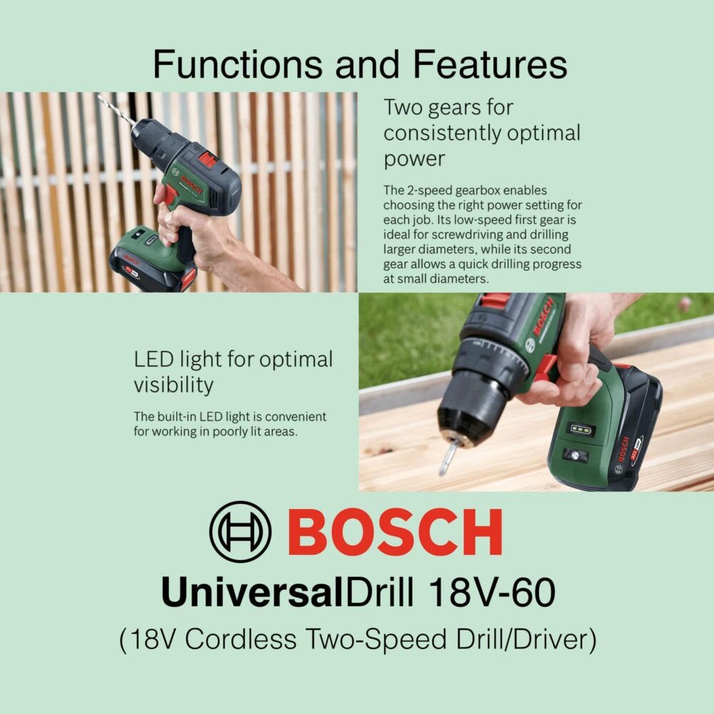 Bosch UniversalDrill 18V-60 Cordless Drill
