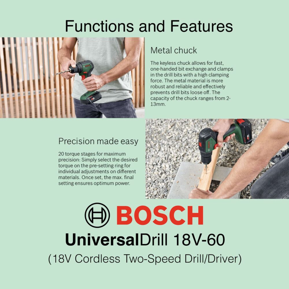 Bosch UniversalDrill 18V-60 Cordless Drill