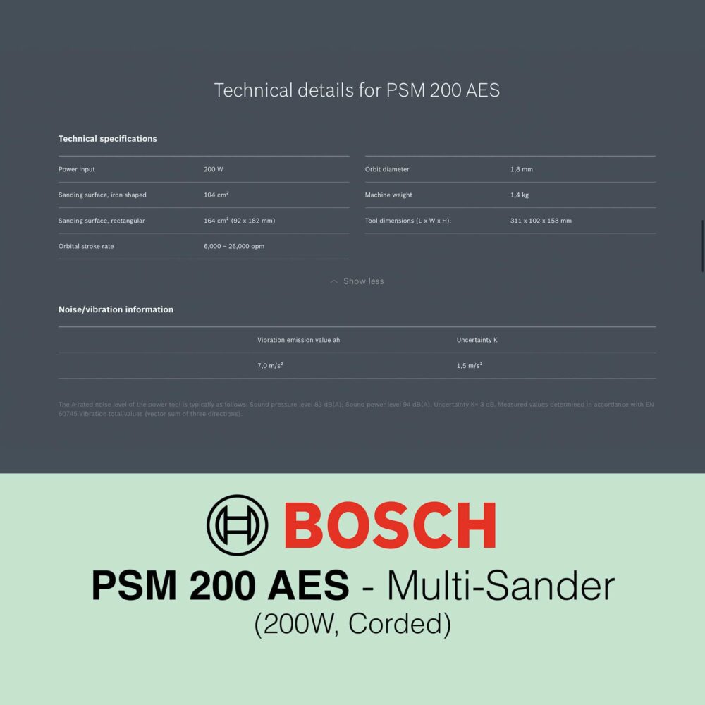 Bosch PSM 200 AES - Corded Multi Sander