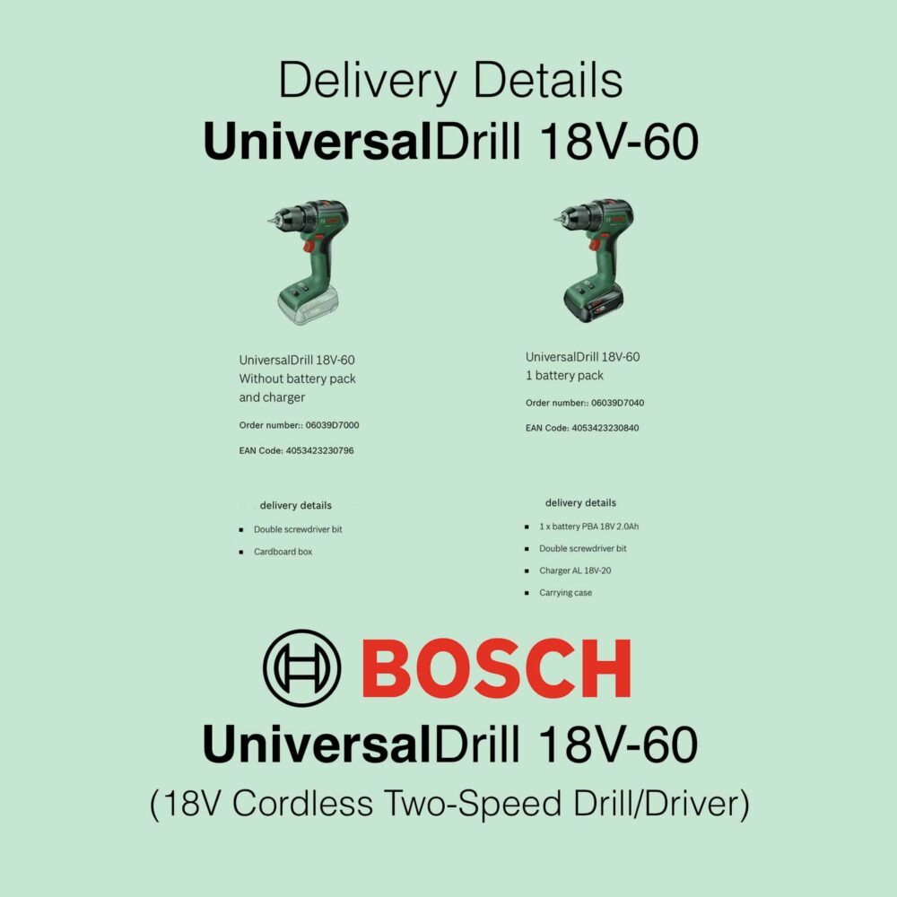 Bosch UniversalDrill 18V-60 Cordless Drill