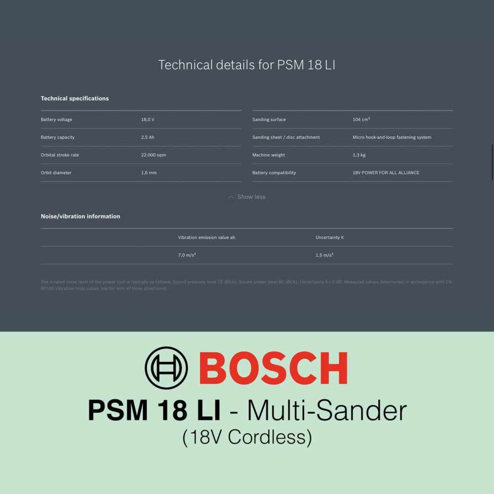 Bosch PSM 18 LI - Cordless Multi Sander