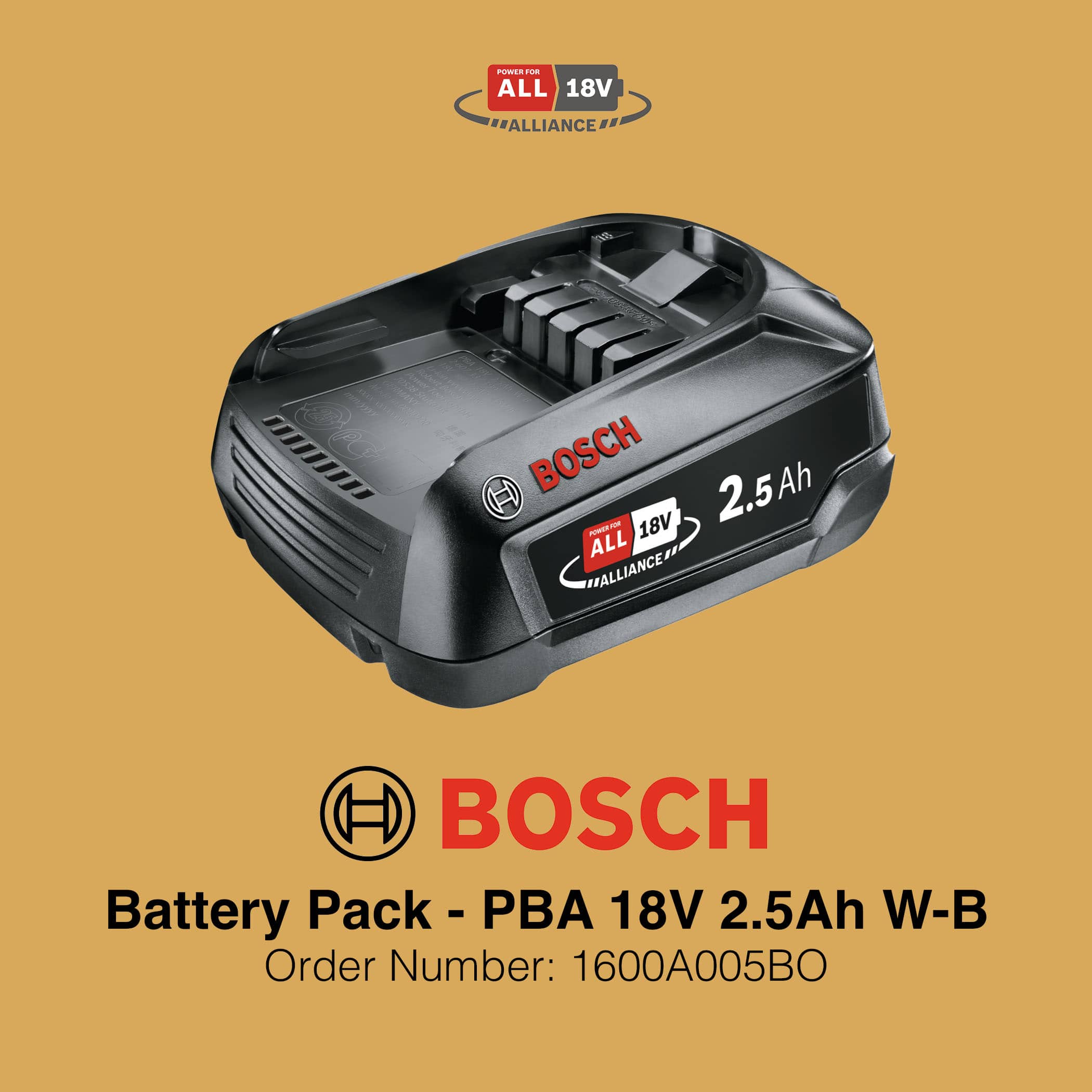 Bosch Battery Pack PBA 18V 2.5Ah W-B - Image 2