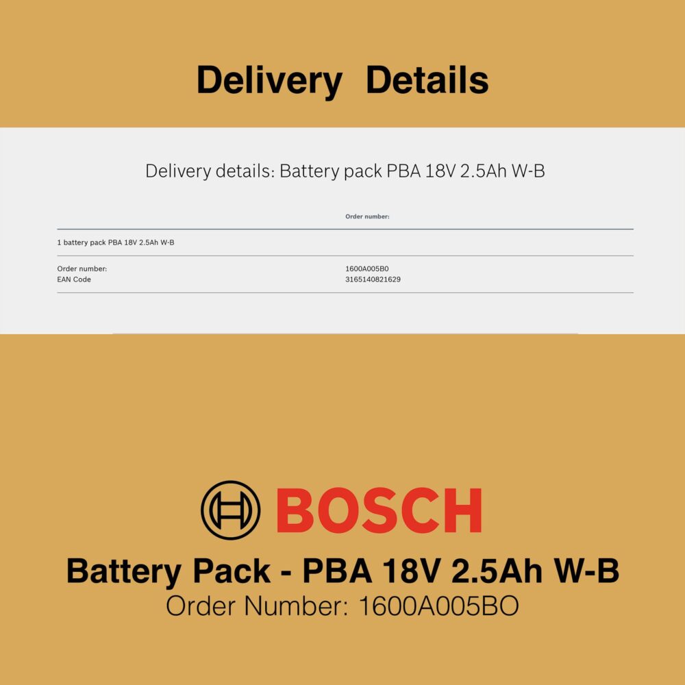Bosch Battery Pack PBA 18V 2.5Ah W-B