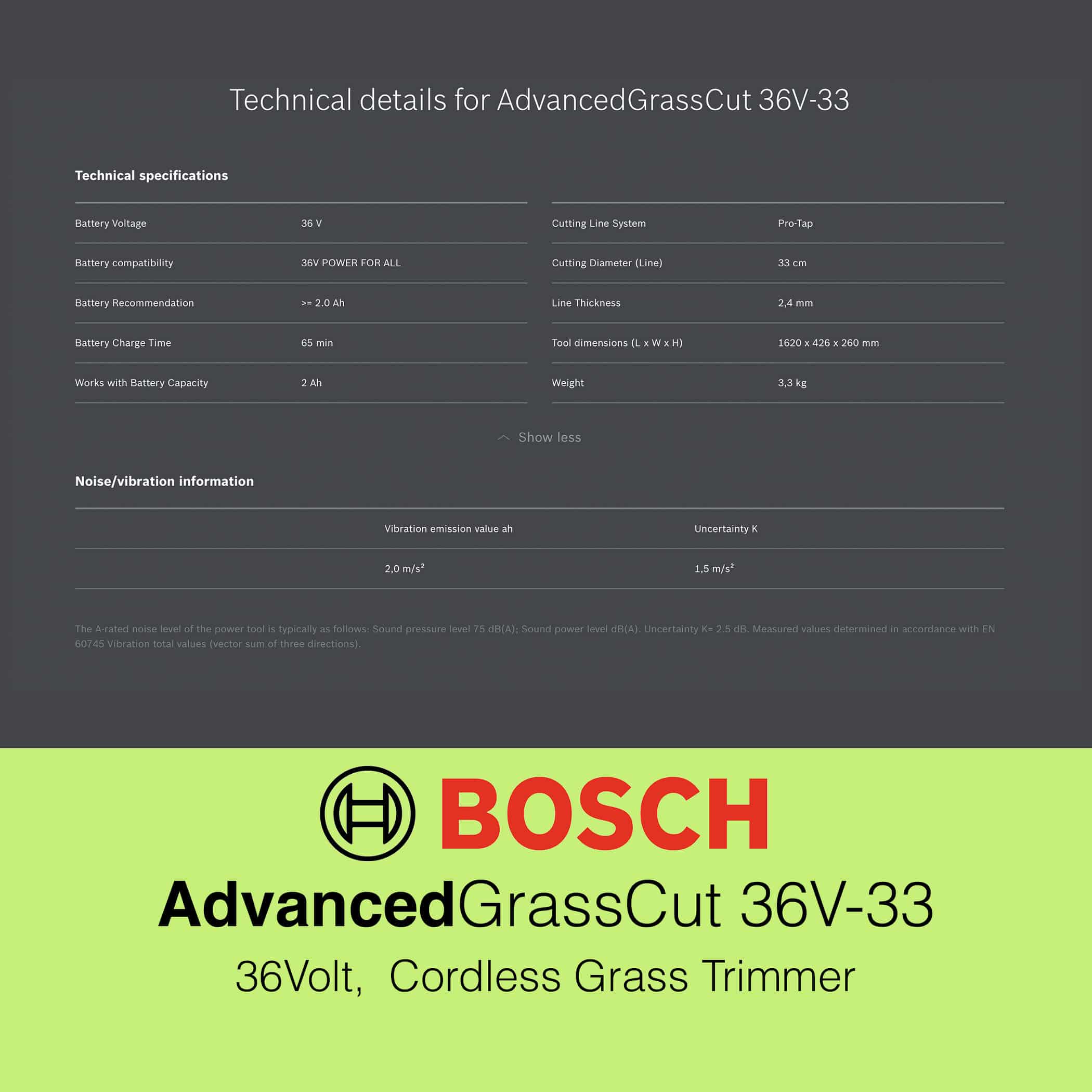 Bosch AdvancedGrassCut 36V-33 - Image 12