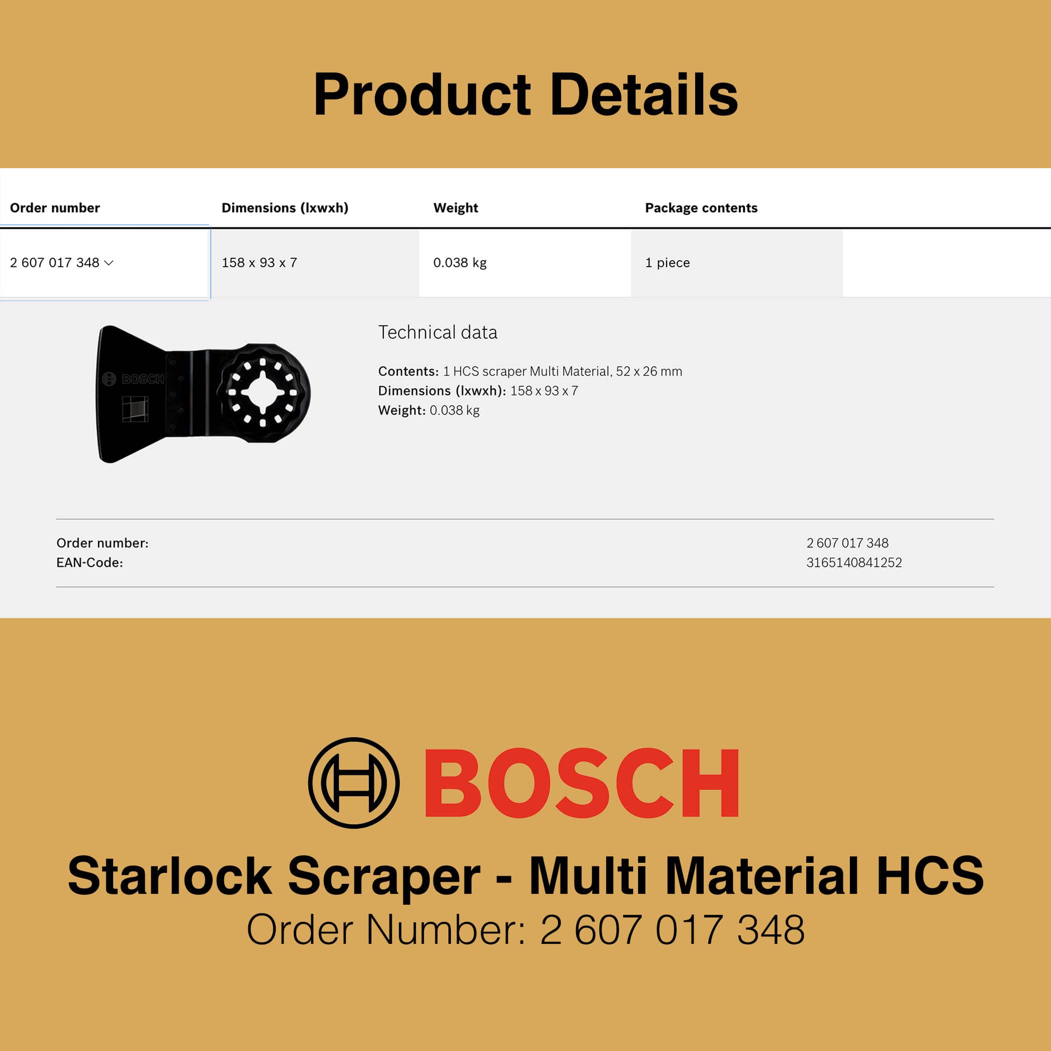 Bosch Starlock Multi Material Scraper HCS - Image 4