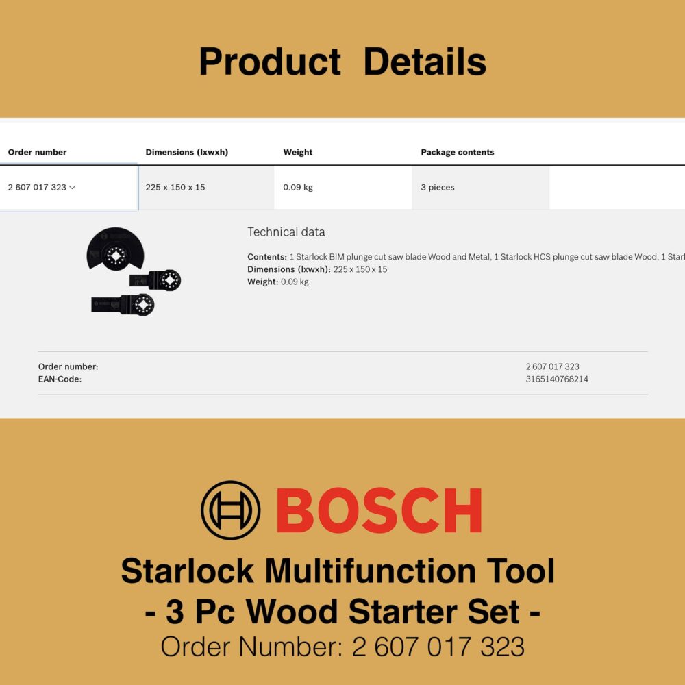 Bosch Starlock Multifunction Tool Wood Starter Set