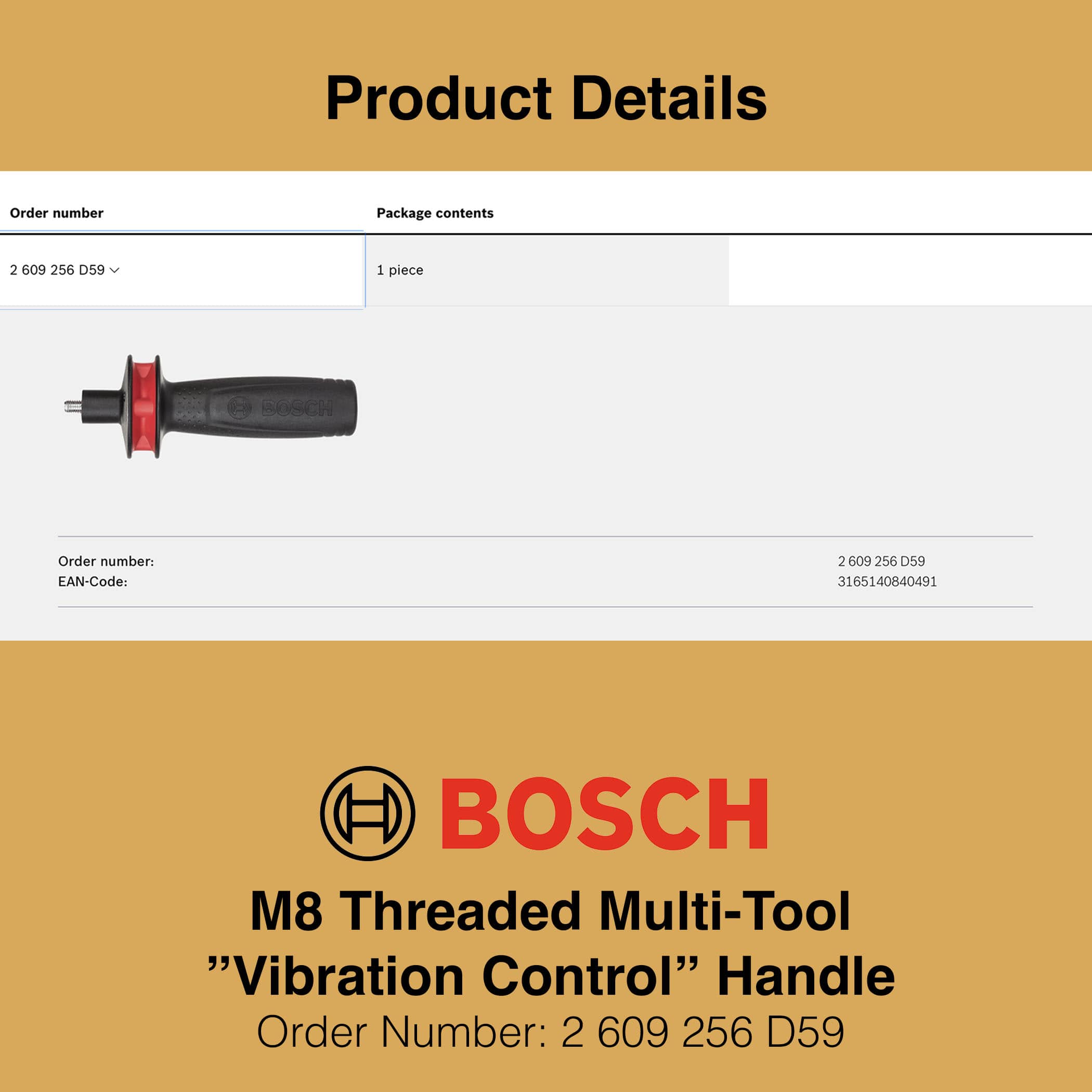 Bosch Multifunction Tool Vibration Control Handle M8 - Image 4