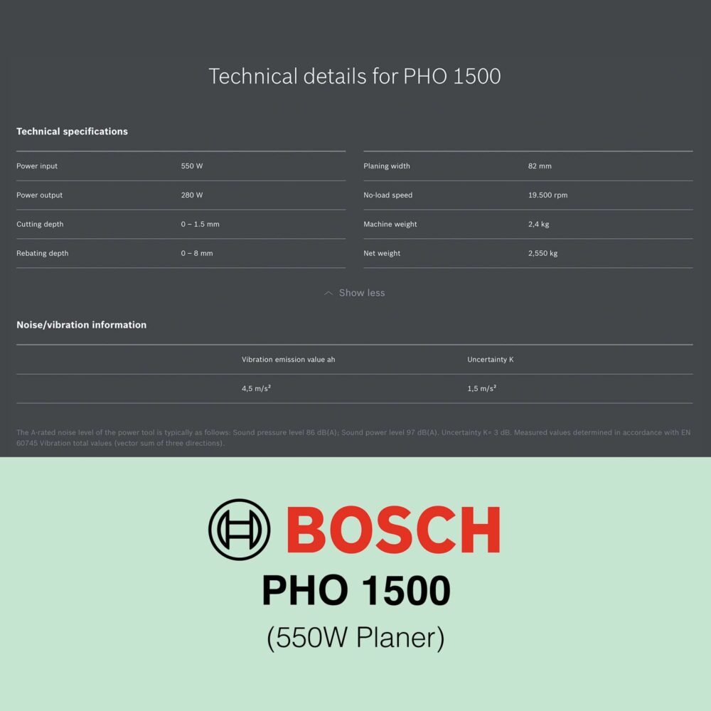 Bosch PHO 1500 AE Planer