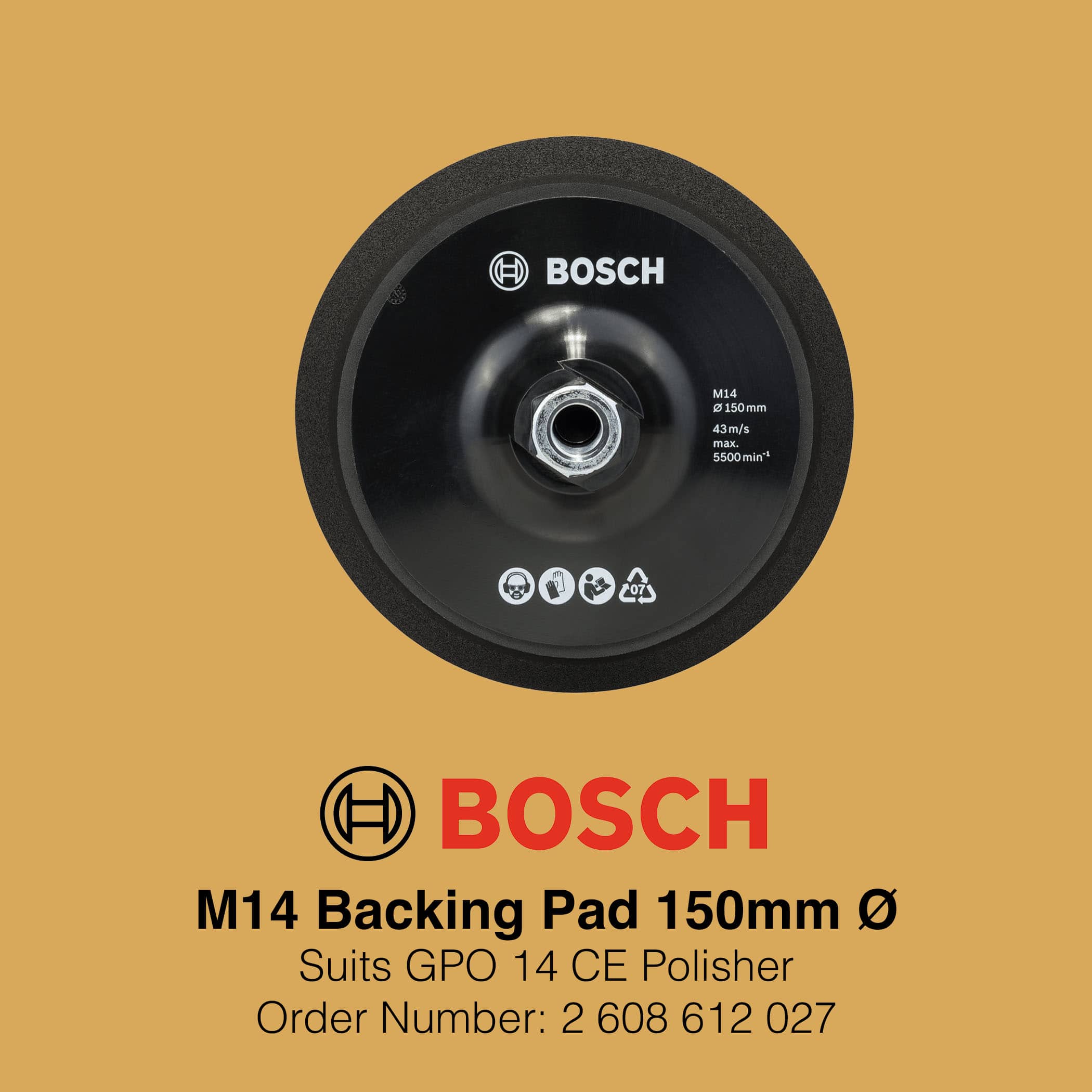 Bosch M14 Backing Pad 150mm Ø - Image 2