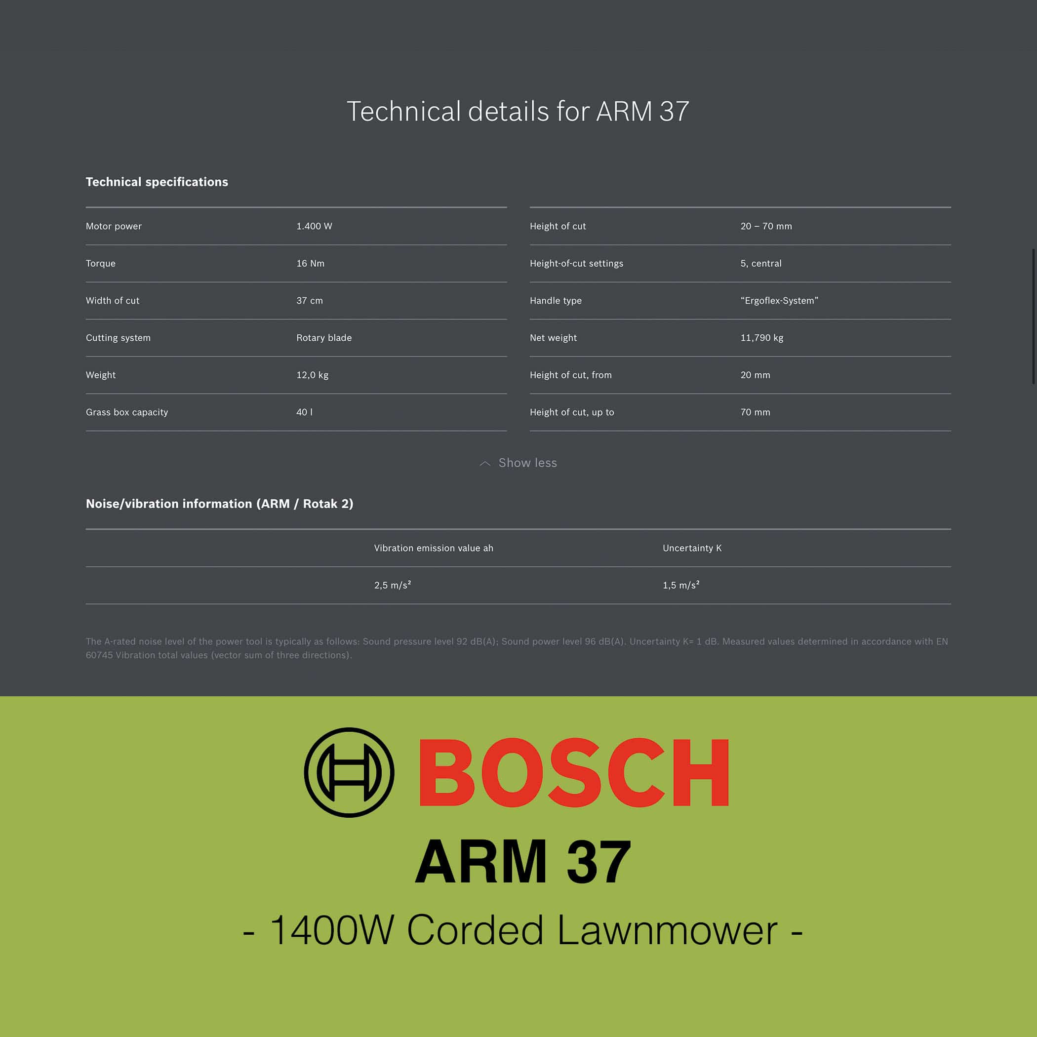 Bosch ARM 37 Lawn Mower - Image 4