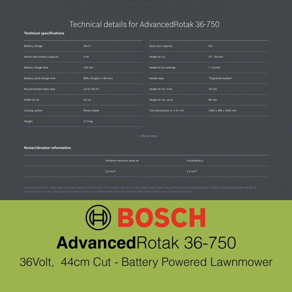 Bosch AdvancedRotak 36-750 Lawn Mower