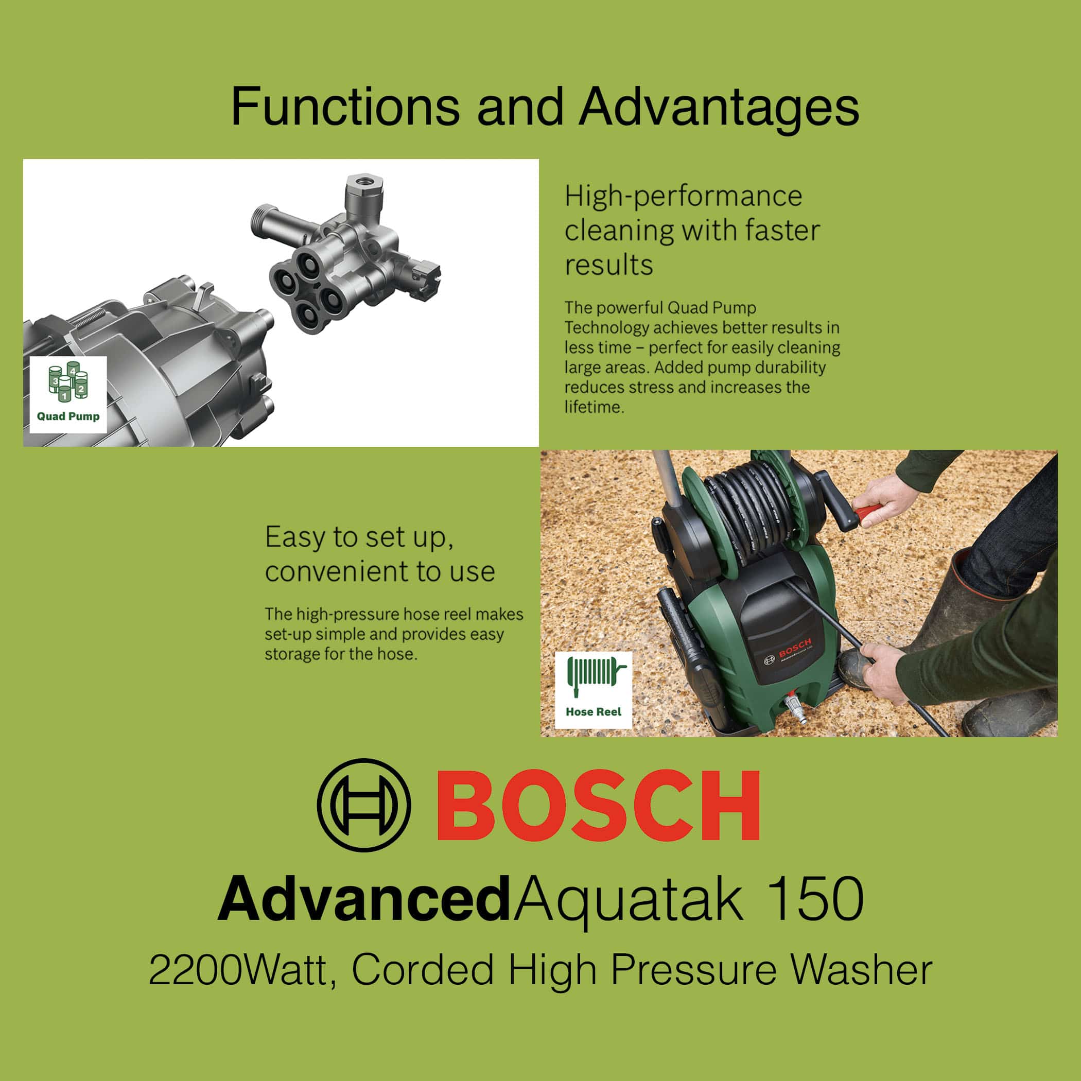 Bosch AdvancedAquatak 150 High Pressure Washer - Gallery Image