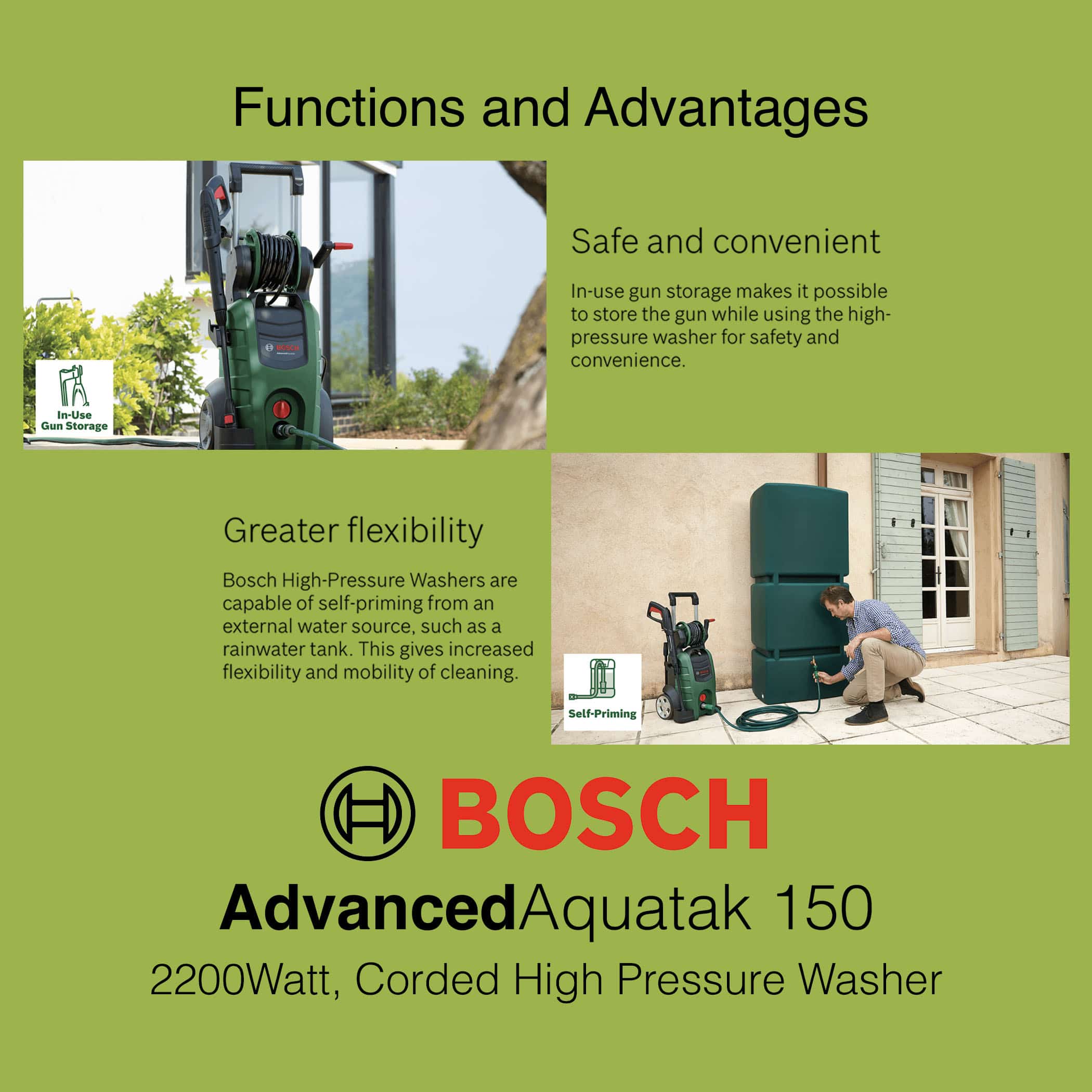 Bosch AdvancedAquatak 150 High Pressure Washer - Gallery Image