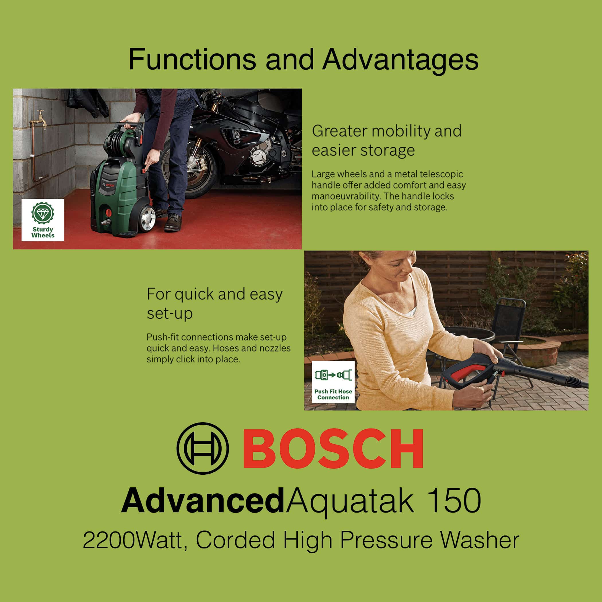 Bosch AdvancedAquatak 150 High Pressure Washer - Gallery Image