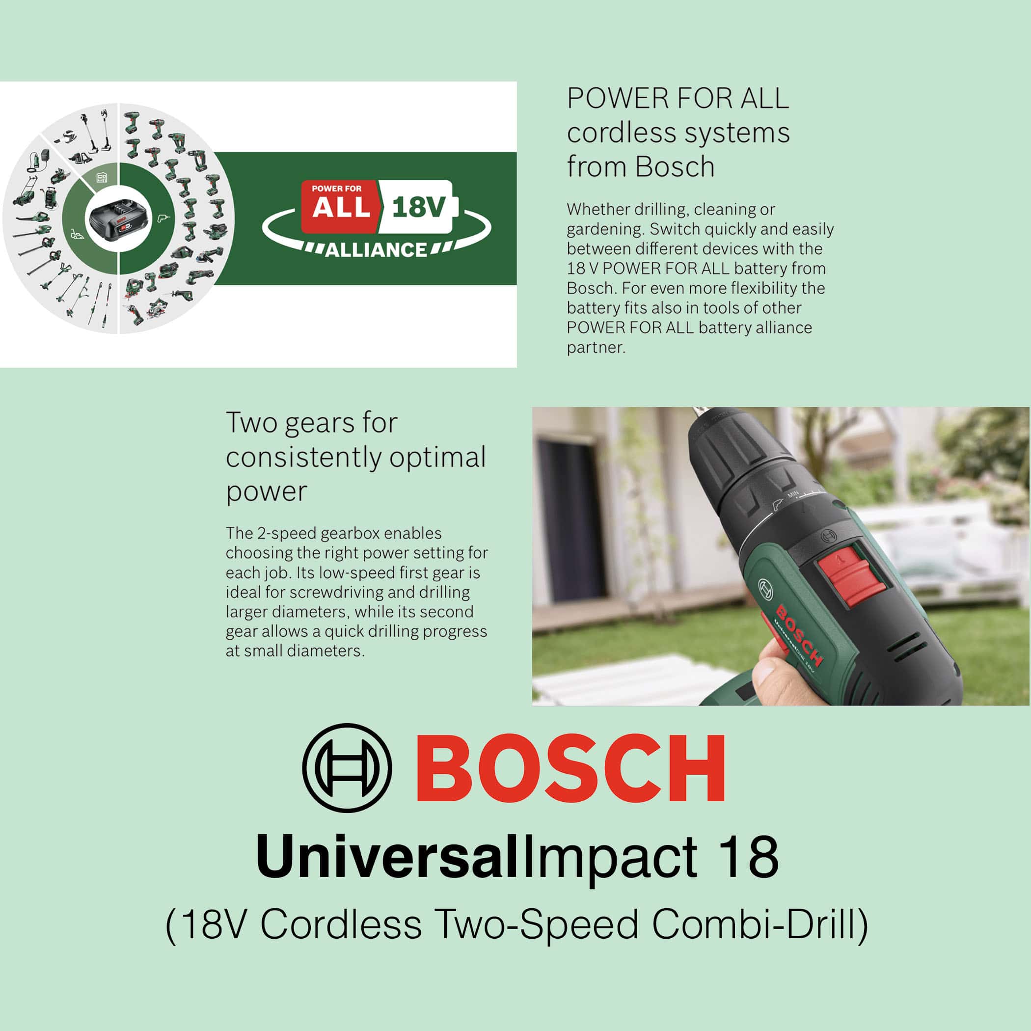 Bosch UniversalImpact 18V - Cordless Combi Drill - Image 3