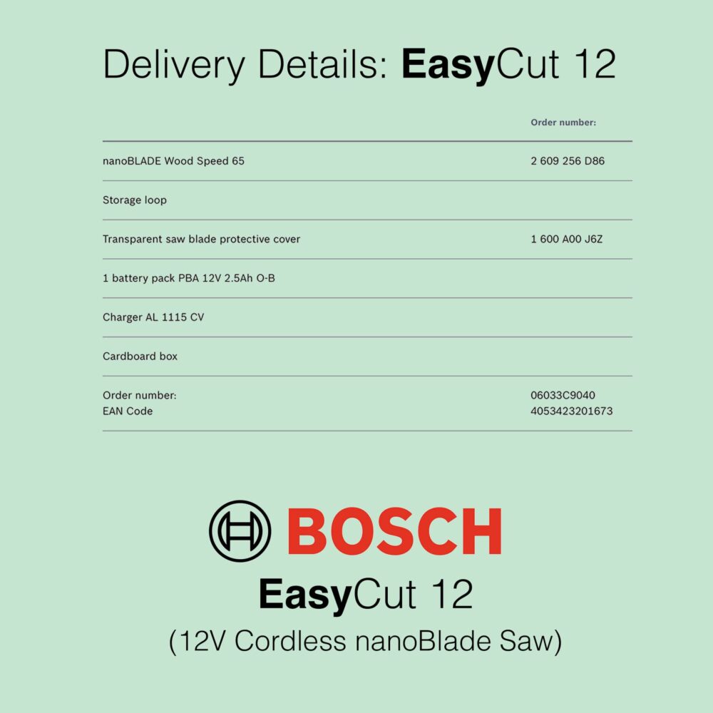 Bosch EasyCut 12 - Cordless NanoBlade Saw