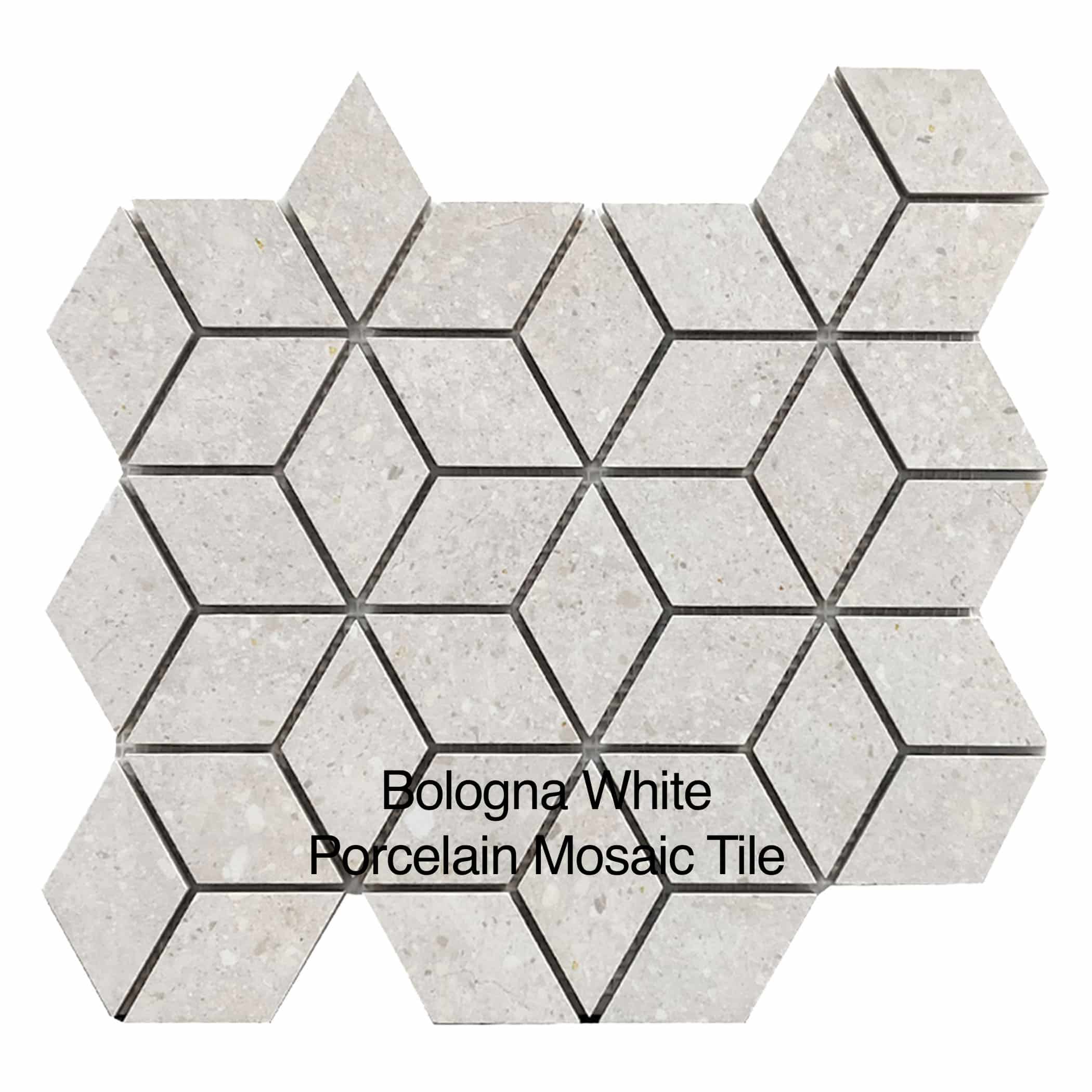 Bologna White Porcelain Mosaic Tile - Image 2