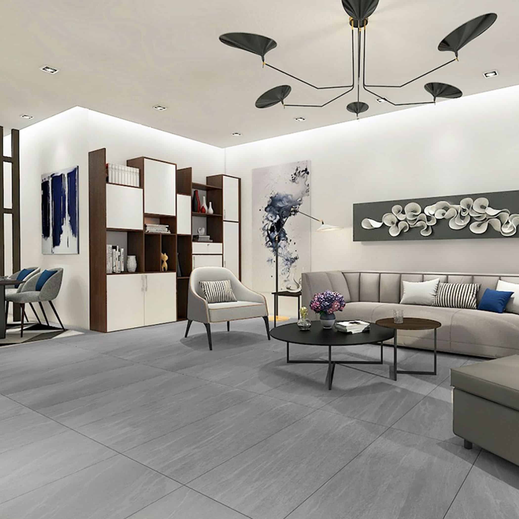 Catania Dark Grey Matt Porcelain Tile - Image 1