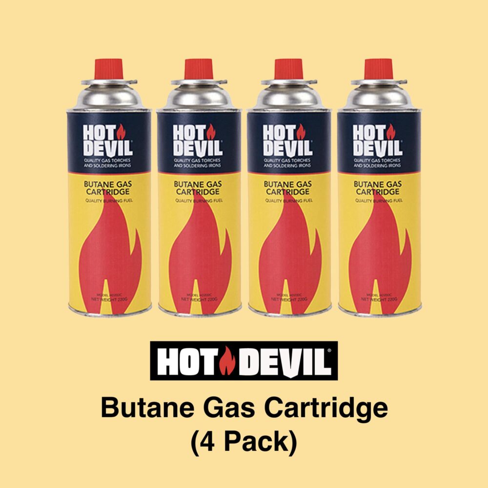 Hot Devil Butane Gas Cartridge 4 Pack