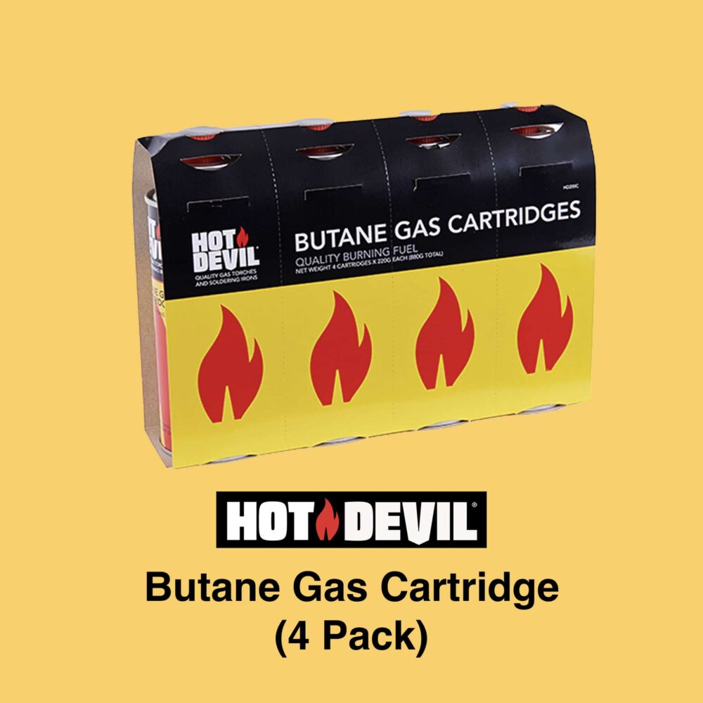 Hot Devil Butane Gas Cartridge 4 Pack