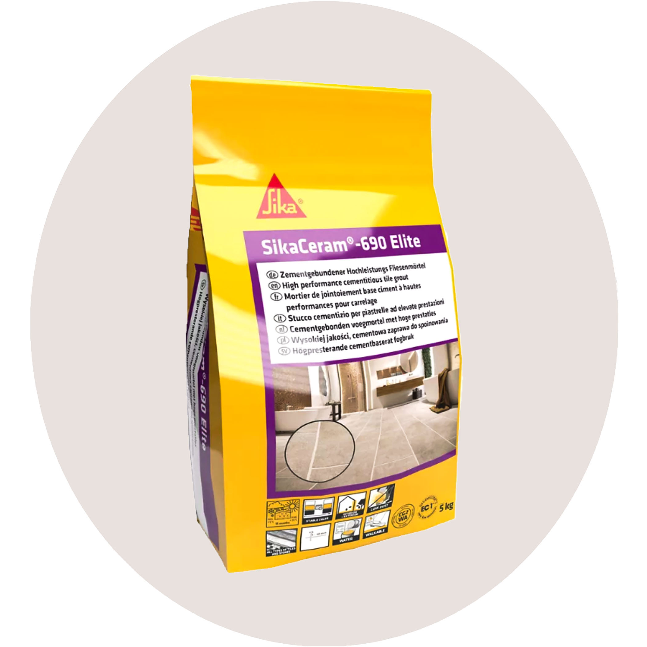 SikaCeram-690 Elite Grout - 5kg Silver Grey #13 Variation Image