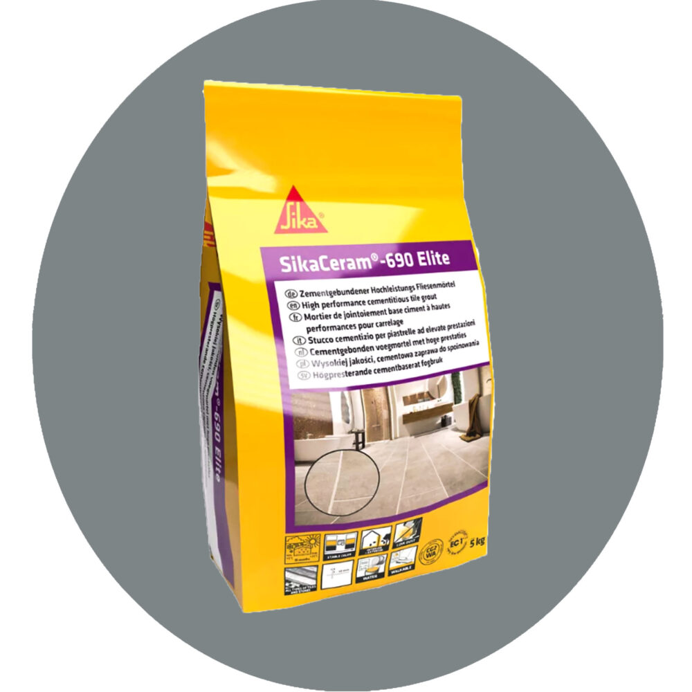 SikaCeram-690 Elite Grout - 5kg Platinum Grey #25 Variation Image