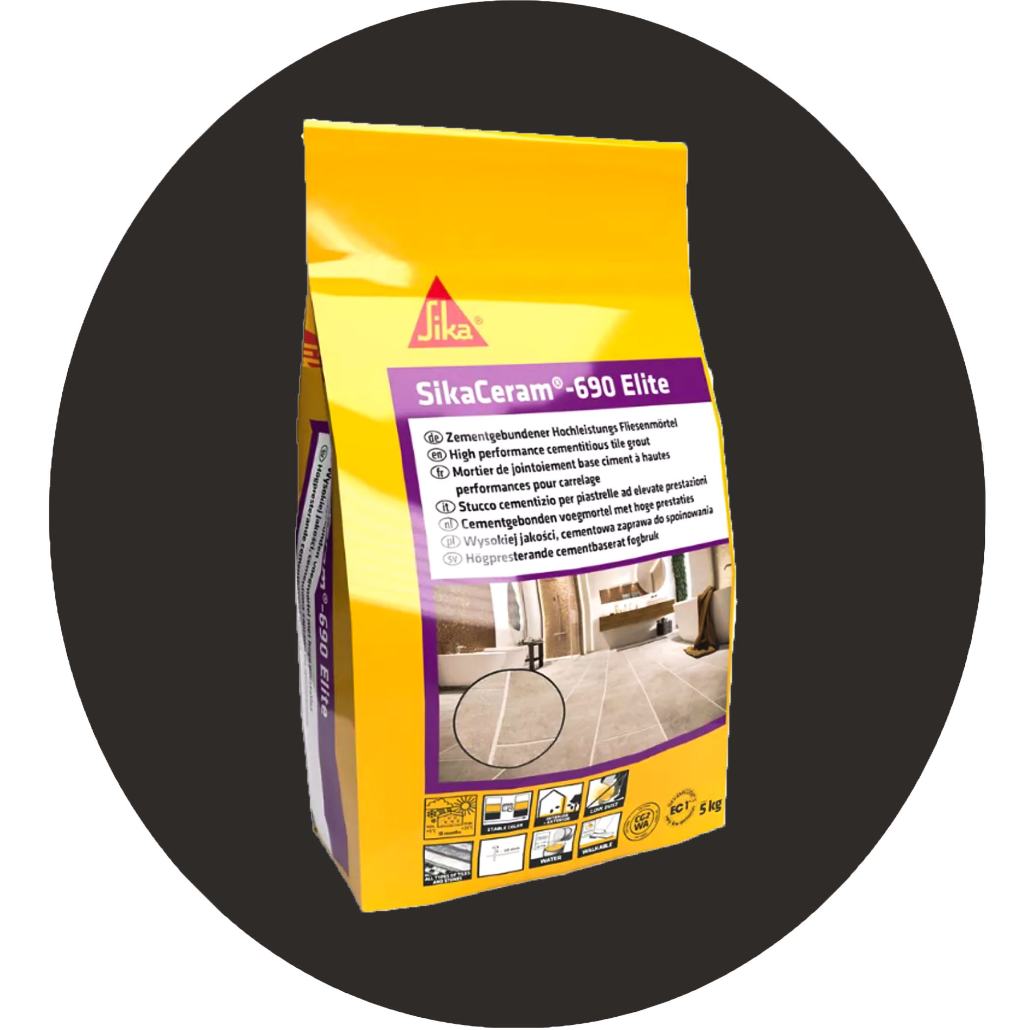 SikaCeram-690 Elite Grout - 5kg Anthracite #31 Variation Image