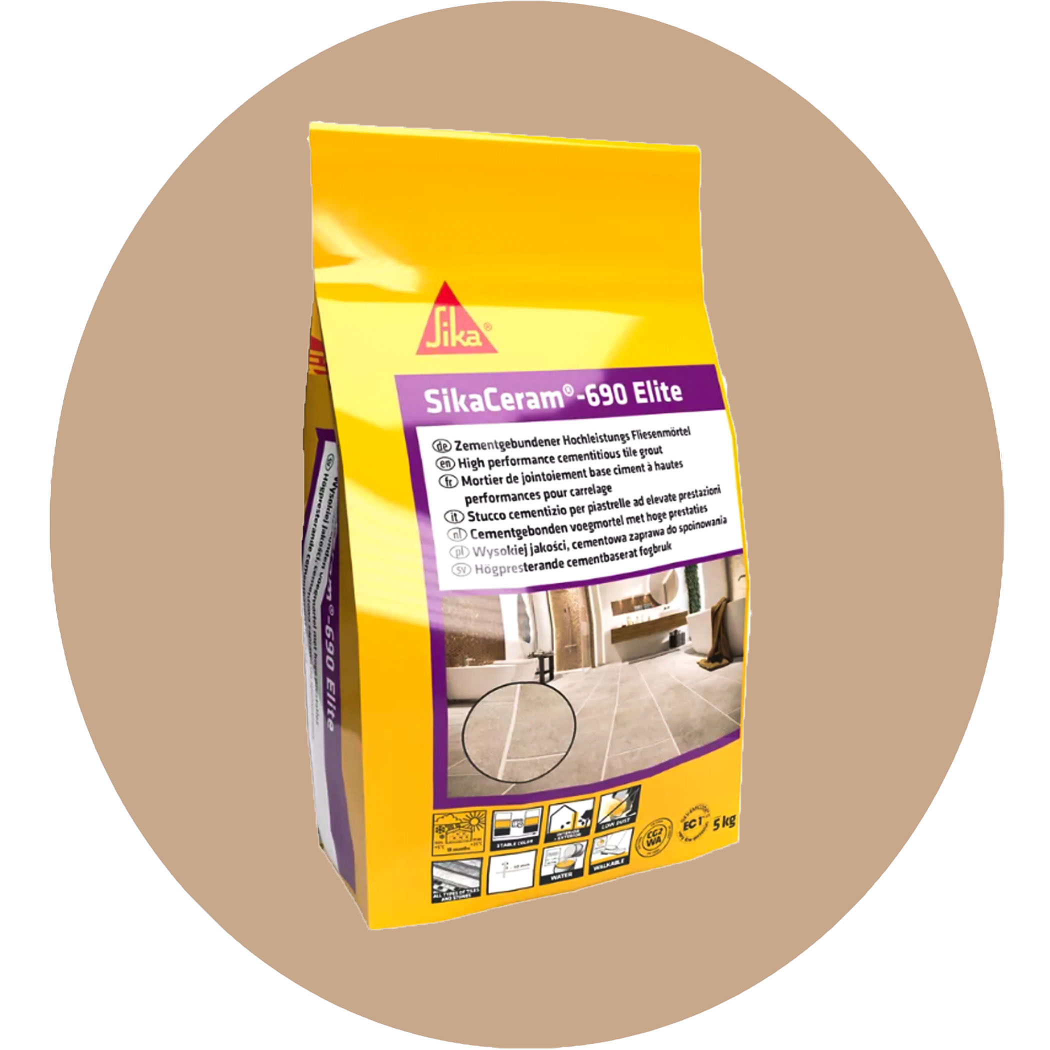 SikaCeram-690 Elite Grout - 5kg Caramel #55 Variation Image